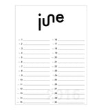 2016 UPstudio Typeface Calendar June