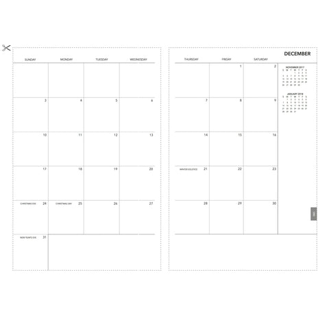 2017 UPstudio Planner Free December Month Layout Download
