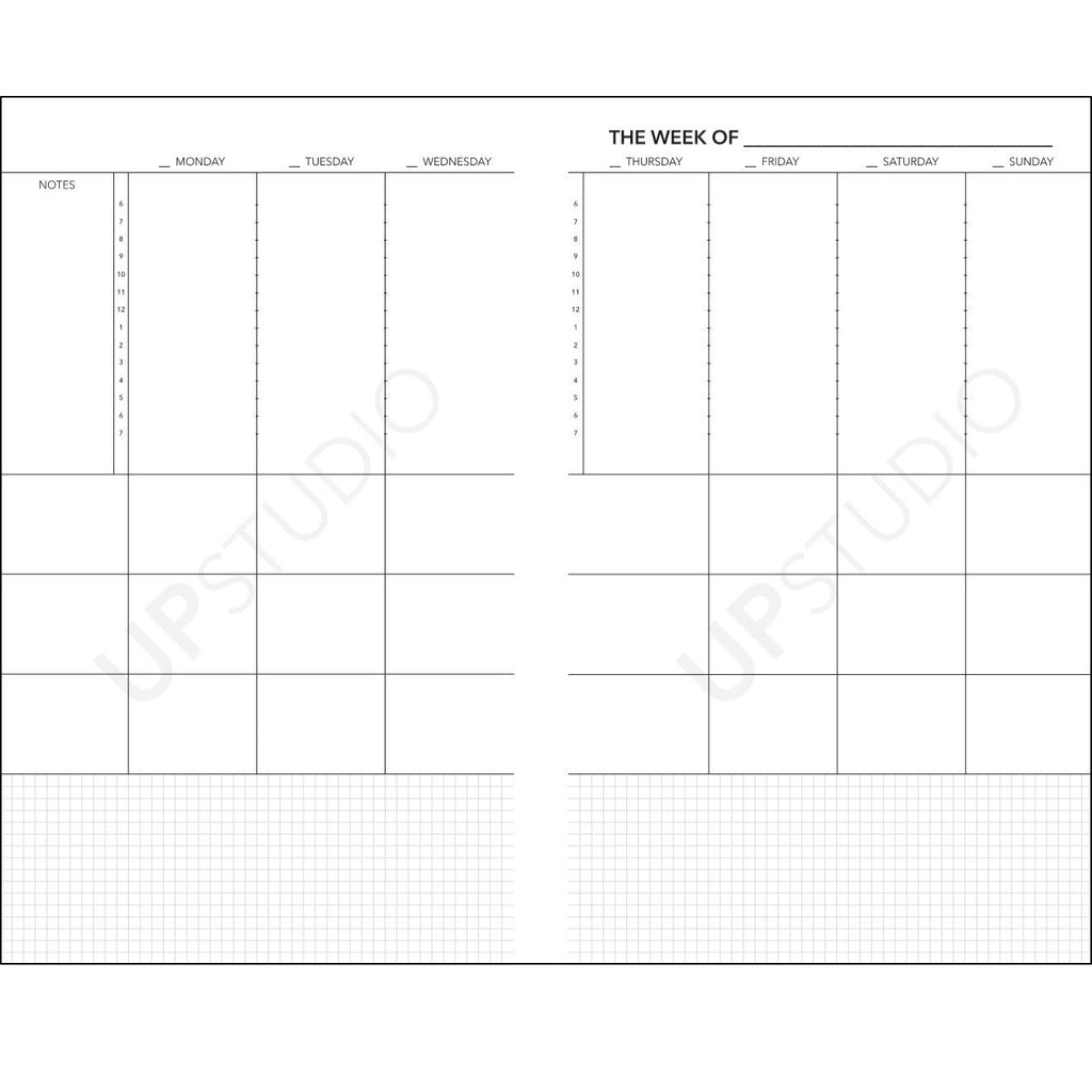 2017 UPstudio Planner Free Weekly Layout Download