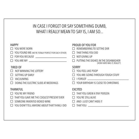 Everyday Cards - Check Box (Single)