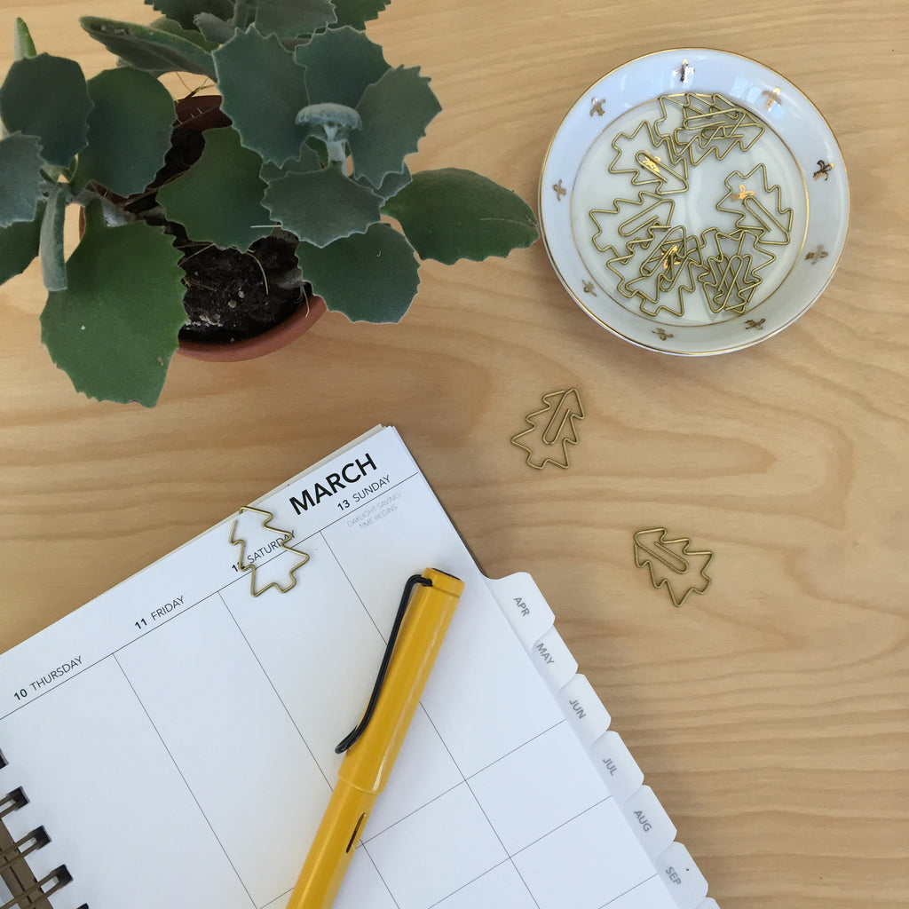 Gold Christmas Tree Paper Clips