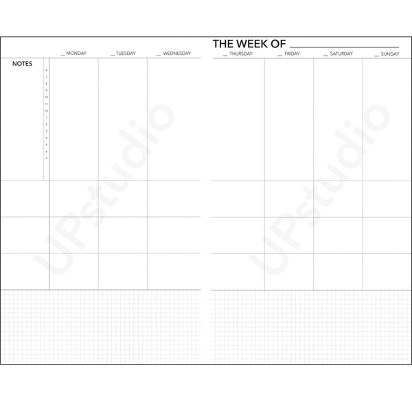 2016 UPstudio Planner Free Weekly Layout Download